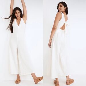 NWT Madewell Size Large NF563 Lightestspun Tie Back Cover Up Jumpsuit Lighthouse